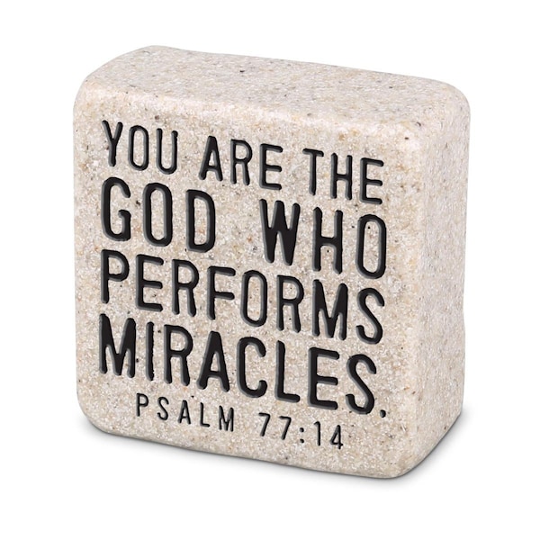 Dicksons 2.25 x 0.5 in. Unisex Block God Who Performs Scripture, White - One Size 40769 - main